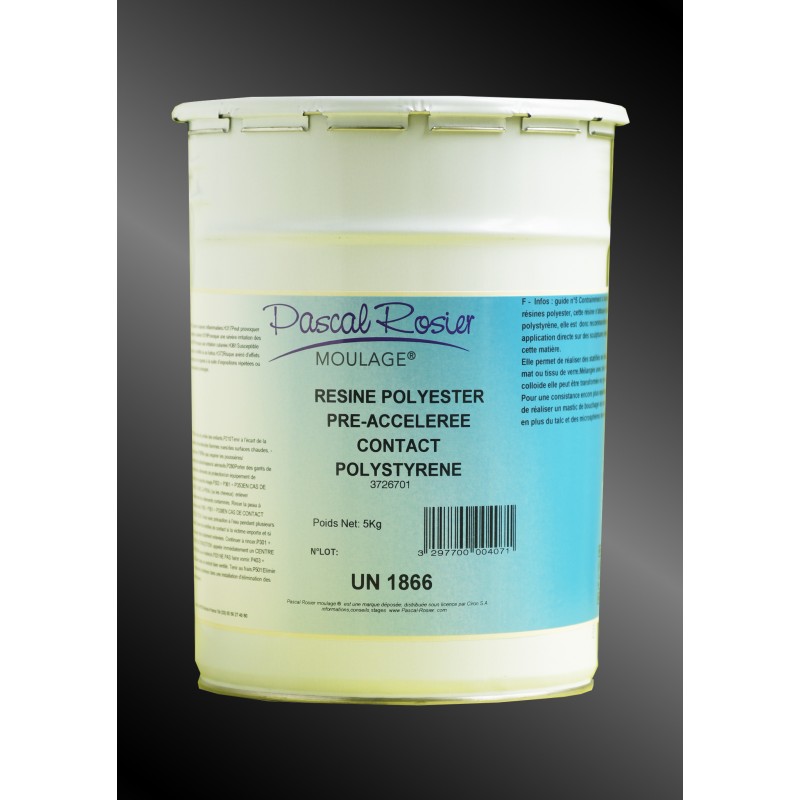 RESINE POLYESTER PREACCELEREE CONTACT POLYSTYRENE